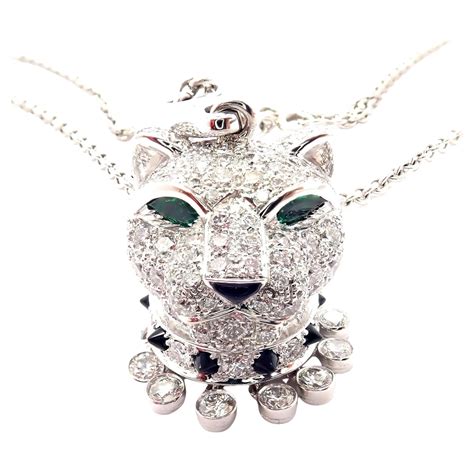 panther cartier necklace|cartier diamond panther necklace.